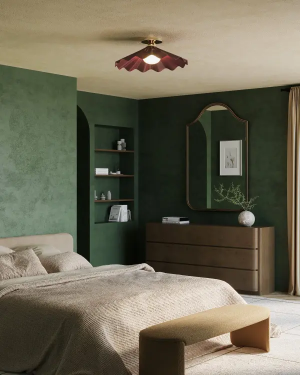 Furrow 25-Inch Semi-Flush Mount in Pine Green - Image 4