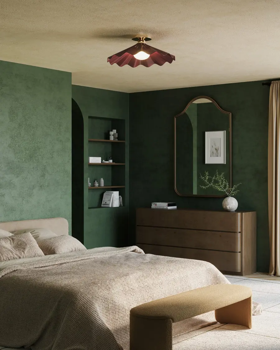 Furrow 25-Inch Semi-Flush Mount in Pine Green - Image 4