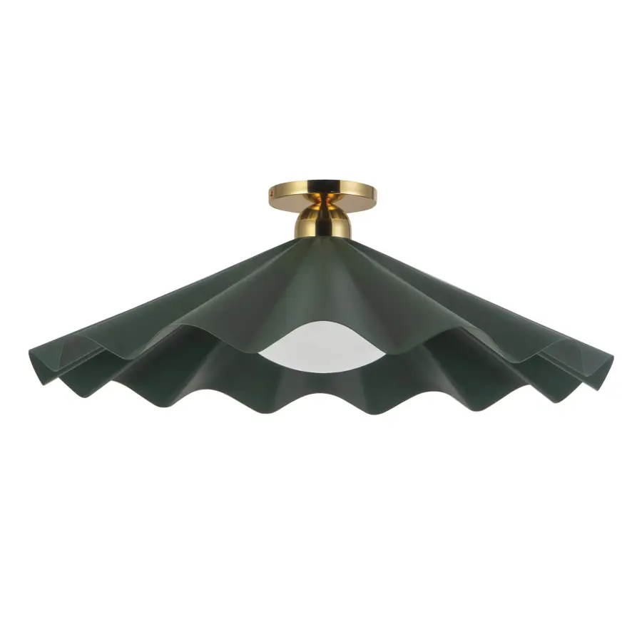 Furrow 25-Inch Semi-Flush Mount in Pine Green - Image 9