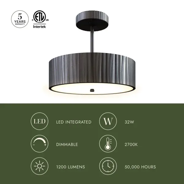 Kensington 12-Inch Semi-Flush Mount in Urban Bronze - Image 5