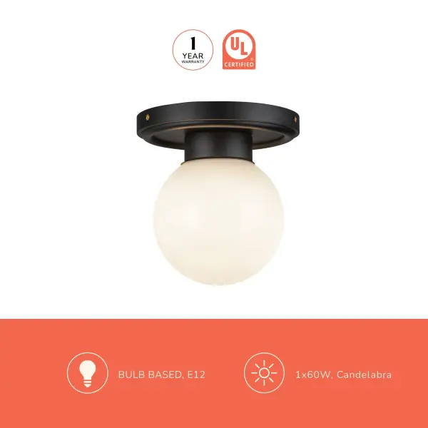 Fiore 6-Inch Semi-Flush Mount in Matte Black - Image 14