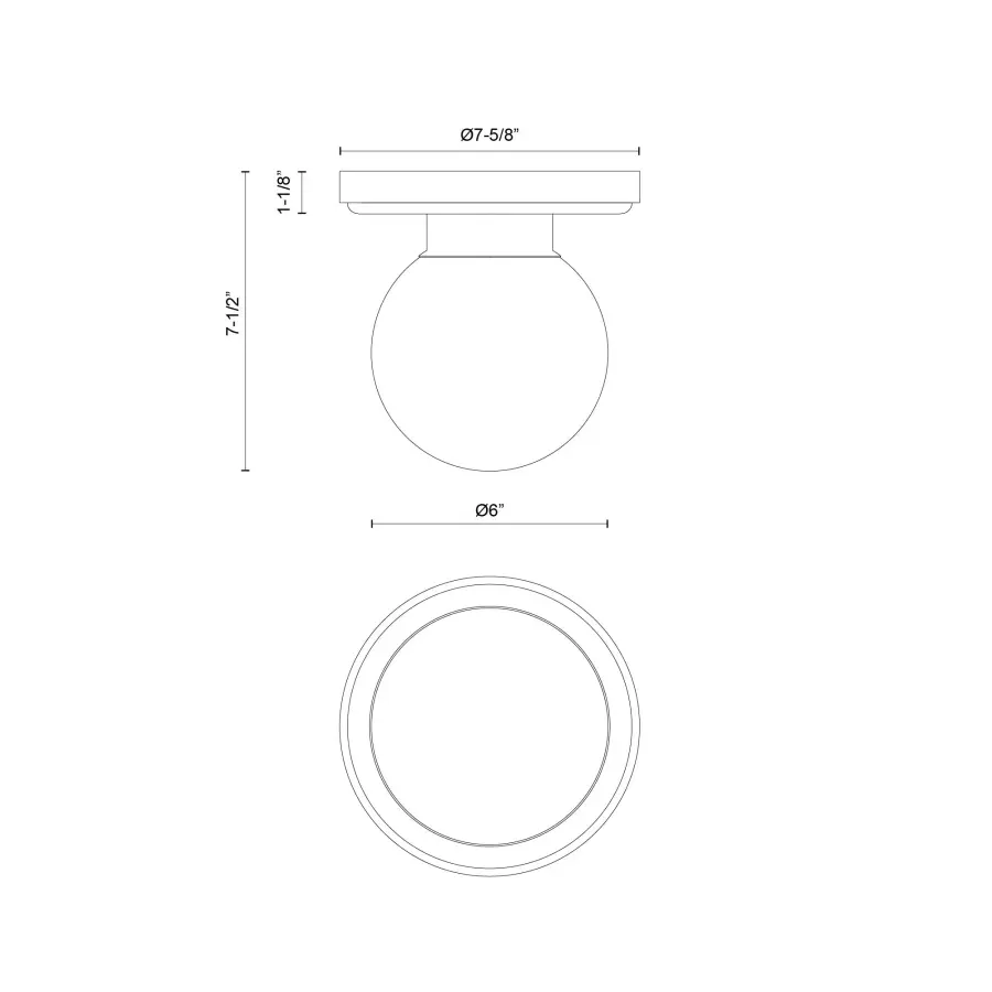 Fiore 6-Inch Semi-Flush Mount in Matte Black - Image 16