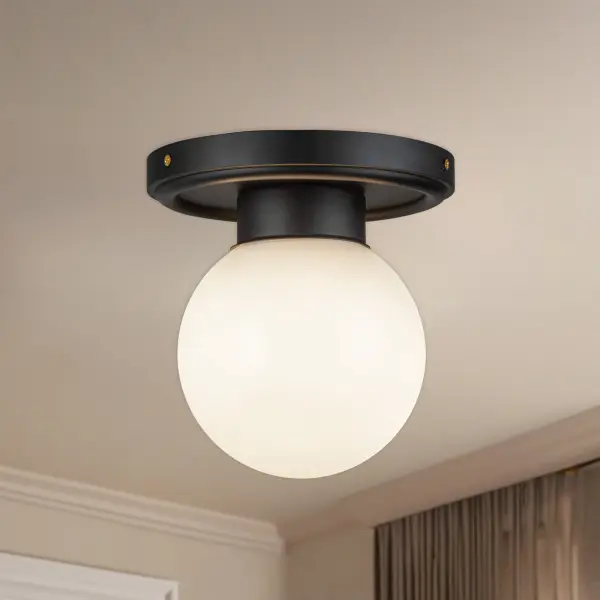 Fiore 6-Inch Semi-Flush Mount in Matte Black - Image 3