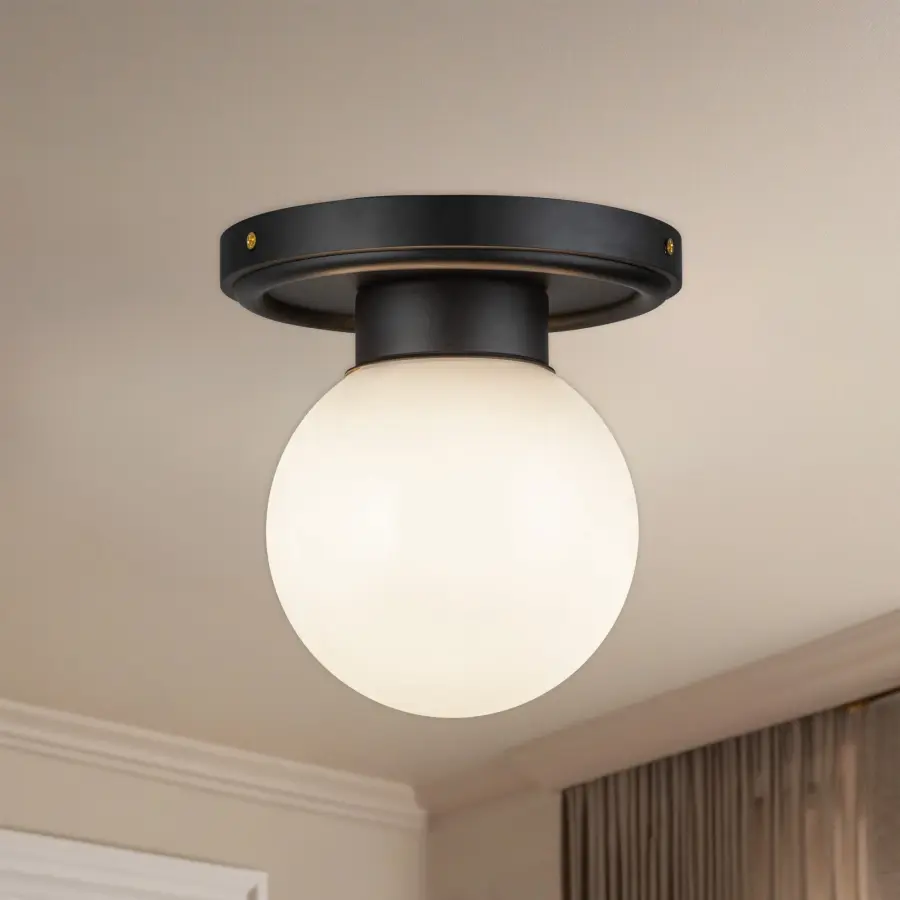 Fiore 6-Inch Semi-Flush Mount in Matte Black - Image 3