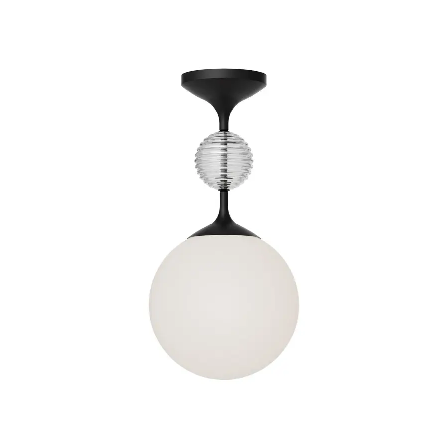 Celia 8-Inch Semi-Flush Mount in Matte Black - Image 1