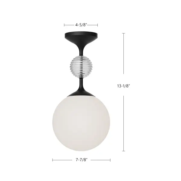 Celia 8-Inch Semi-Flush Mount in Matte Black - Image 6