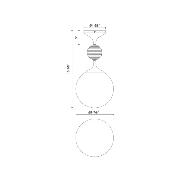 Celia 8-Inch Semi-Flush Mount in Matte Black - Image 7