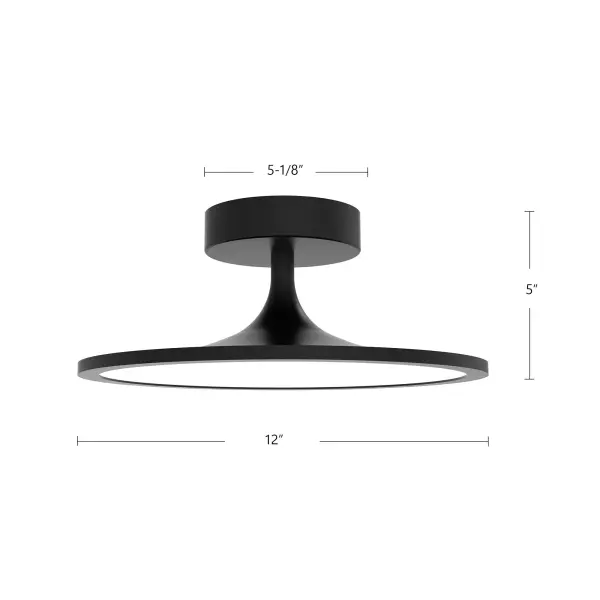 Issa 12-Inch Semi-Flush Mount in Brushed Gold - Image 12