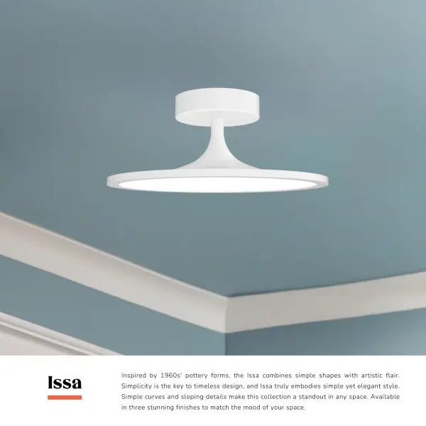 Issa 12-Inch Semi-Flush Mount in Brushed Gold - Image 9