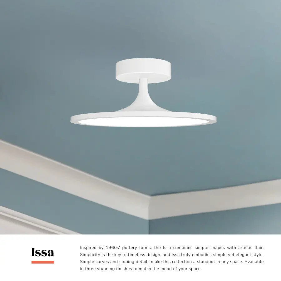 Issa 12-Inch Semi-Flush Mount in Brushed Gold - Image 9