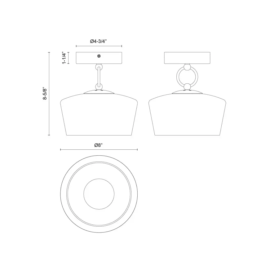 Leota 8-Inch Semi-Flush Mount in Chrome - Image 14