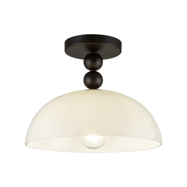 Paisley 12-Inch Semi-Flush Mount in Matte Black - Image 1