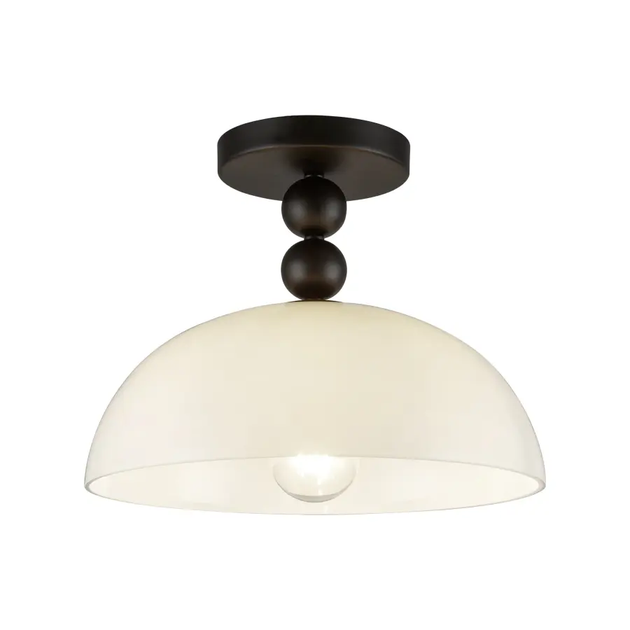 Paisley 12-Inch Semi-Flush Mount in Matte Black - Image 1