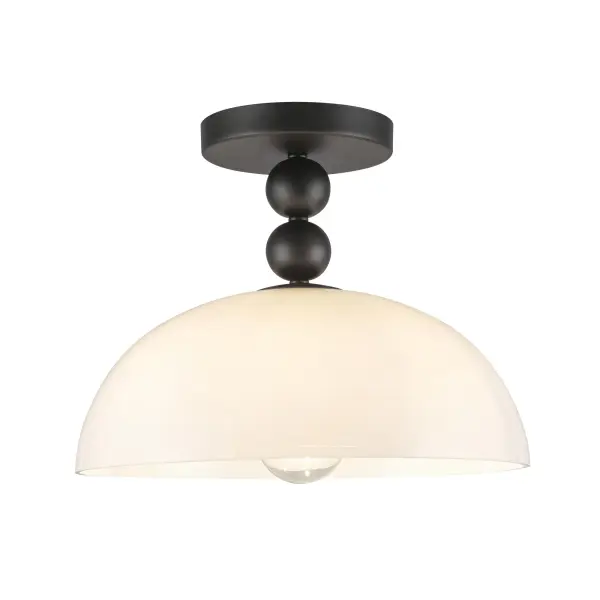Paisley 12-Inch Semi-Flush Mount in Matte Black - Image 3