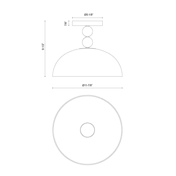 Paisley 12-Inch Semi-Flush Mount in Matte Black - Image 10