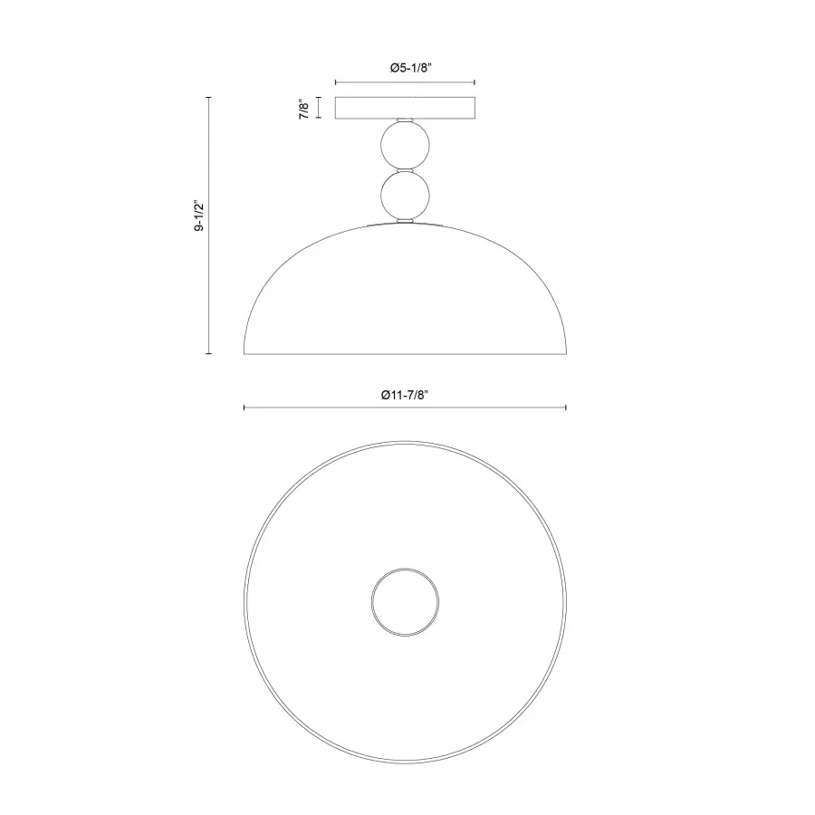 Paisley 12-Inch Semi-Flush Mount in Matte Black - Image 10