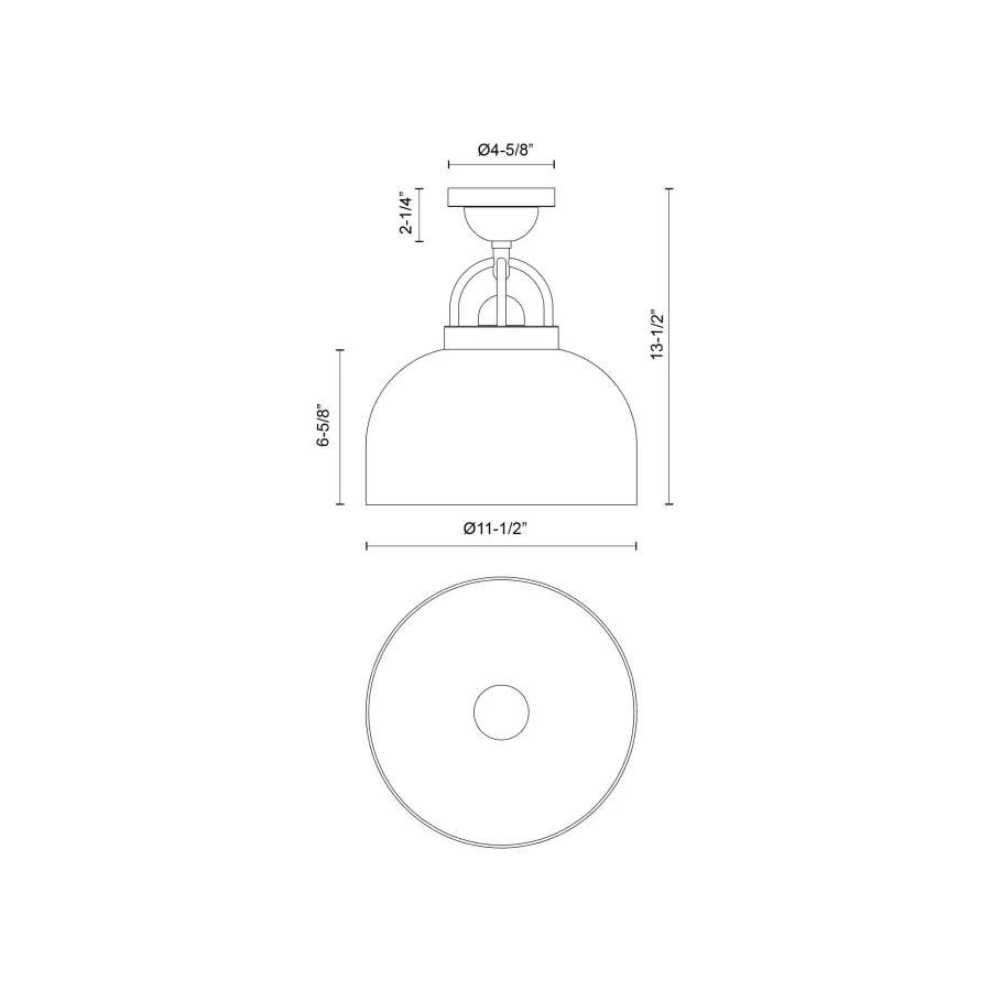 Lancaster 12-Inch Semi-Flush Mount in Chrome - Image 6