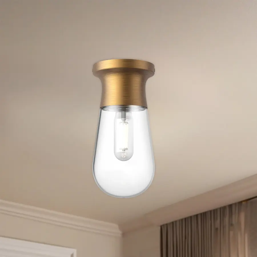 Marcel 5-Inch Semi-Flush Mount in Aged Gold - Image 2