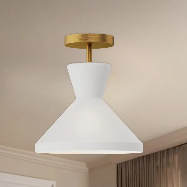 Betty 10-Inch Semi-Flush Mount in Aged Gold - Image 2