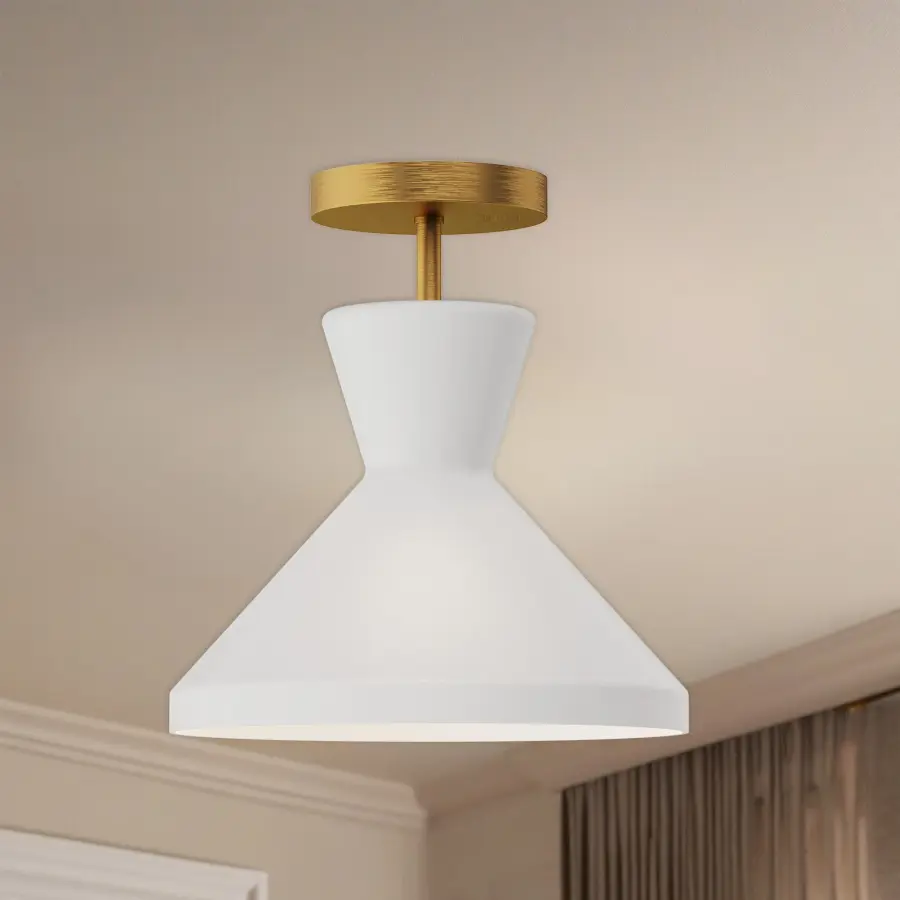 Betty 10-Inch Semi-Flush Mount in Aged Gold - Image 2