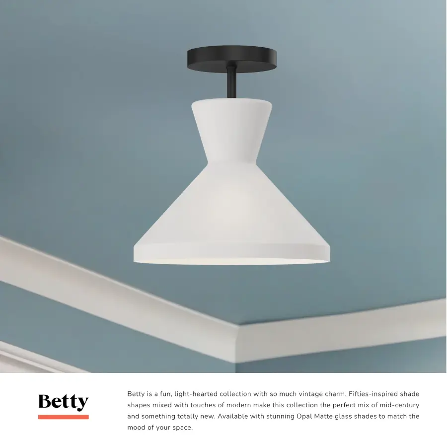 Betty 10-Inch Semi-Flush Mount in Aged Gold - Image 4