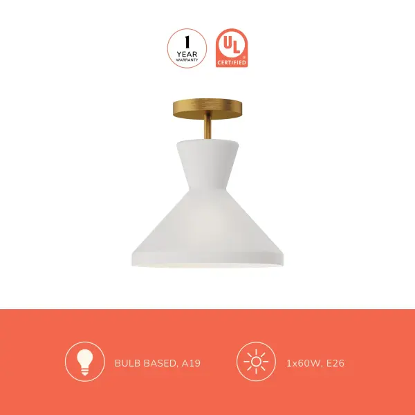 Betty 10-Inch Semi-Flush Mount in Aged Gold - Image 5