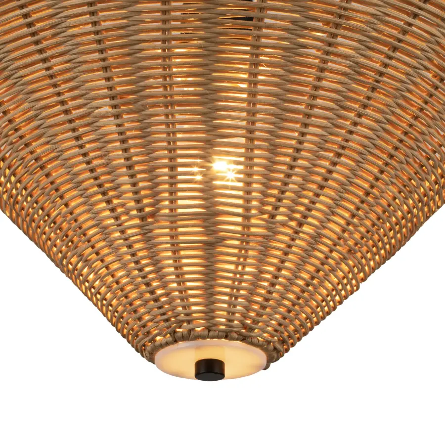 Modern Semi-Flush with Striking Triangular Design & Soft Fabric Shade - Image 13