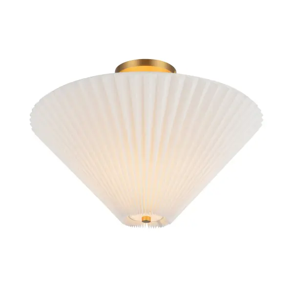 Modern Semi-Flush with Striking Triangular Design & Soft Fabric Shade - Image 3