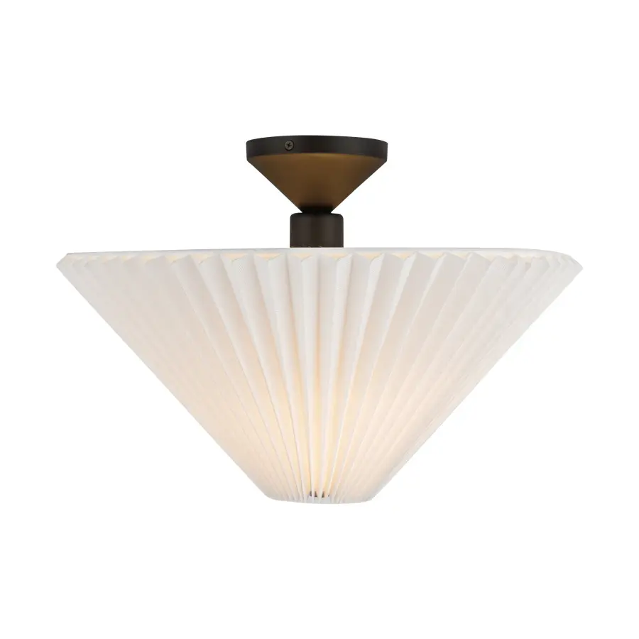 Modern Semi-Flush with Striking Triangular Design & Soft Fabric Shade - Image 22