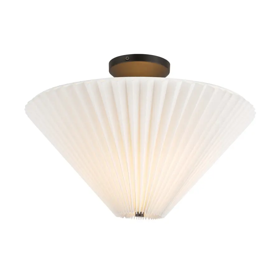 Modern Semi-Flush with Striking Triangular Design & Soft Fabric Shade - Image 23