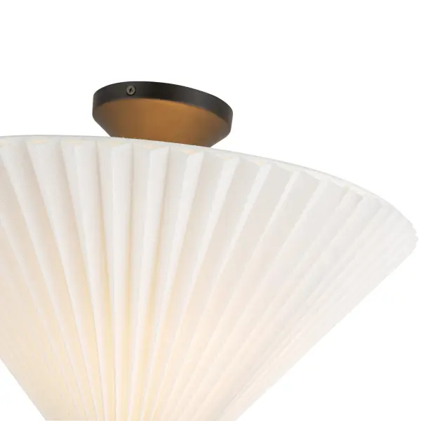 Modern Semi-Flush with Striking Triangular Design & Soft Fabric Shade - Image 26