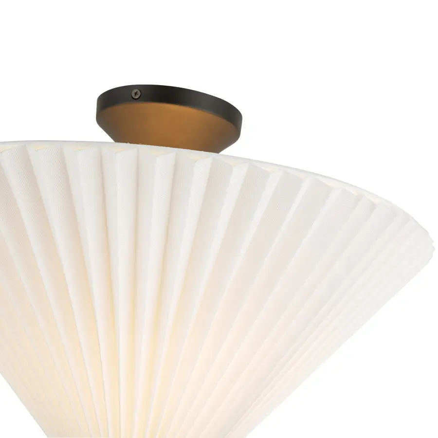 Modern Semi-Flush with Striking Triangular Design & Soft Fabric Shade - Image 26