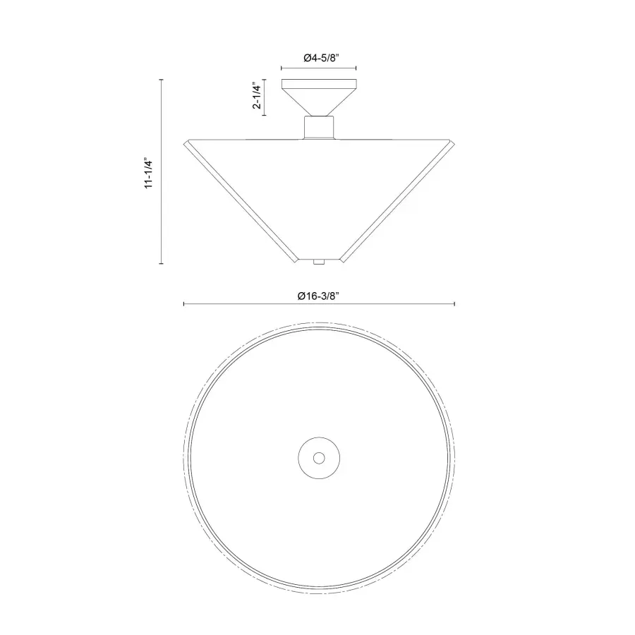 Modern Semi-Flush with Striking Triangular Design & Soft Fabric Shade - Image 27