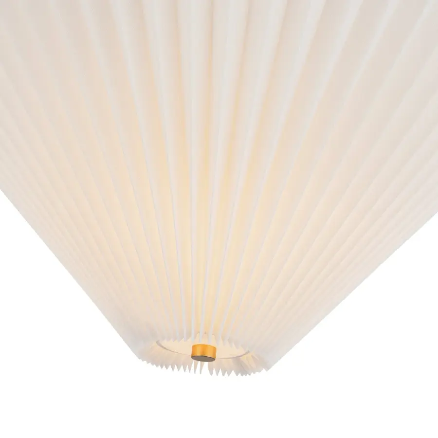 Modern Semi-Flush with Striking Triangular Design & Soft Fabric Shade - Image 5