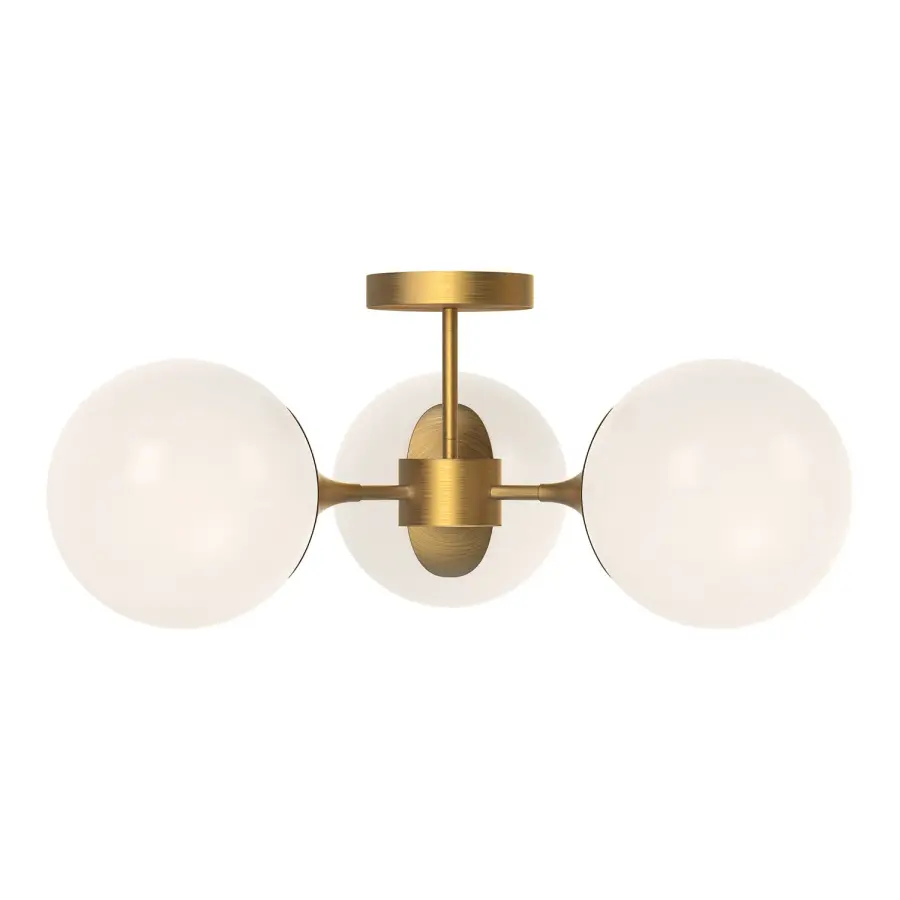 Nouveau 26-Inch Semi-Flush Mount in Aged Gold - Image 1