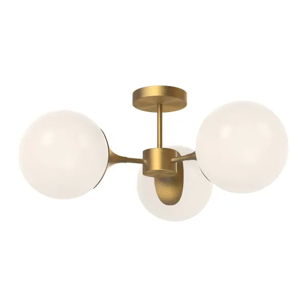 Nouveau 26-Inch Semi-Flush Mount in Aged Gold - Image 2