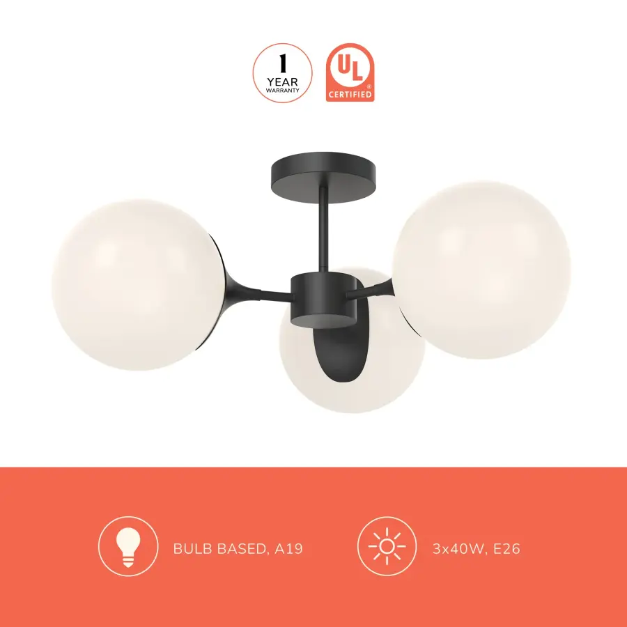 Nouveau 26-Inch Semi-Flush Mount in Aged Gold - Image 7