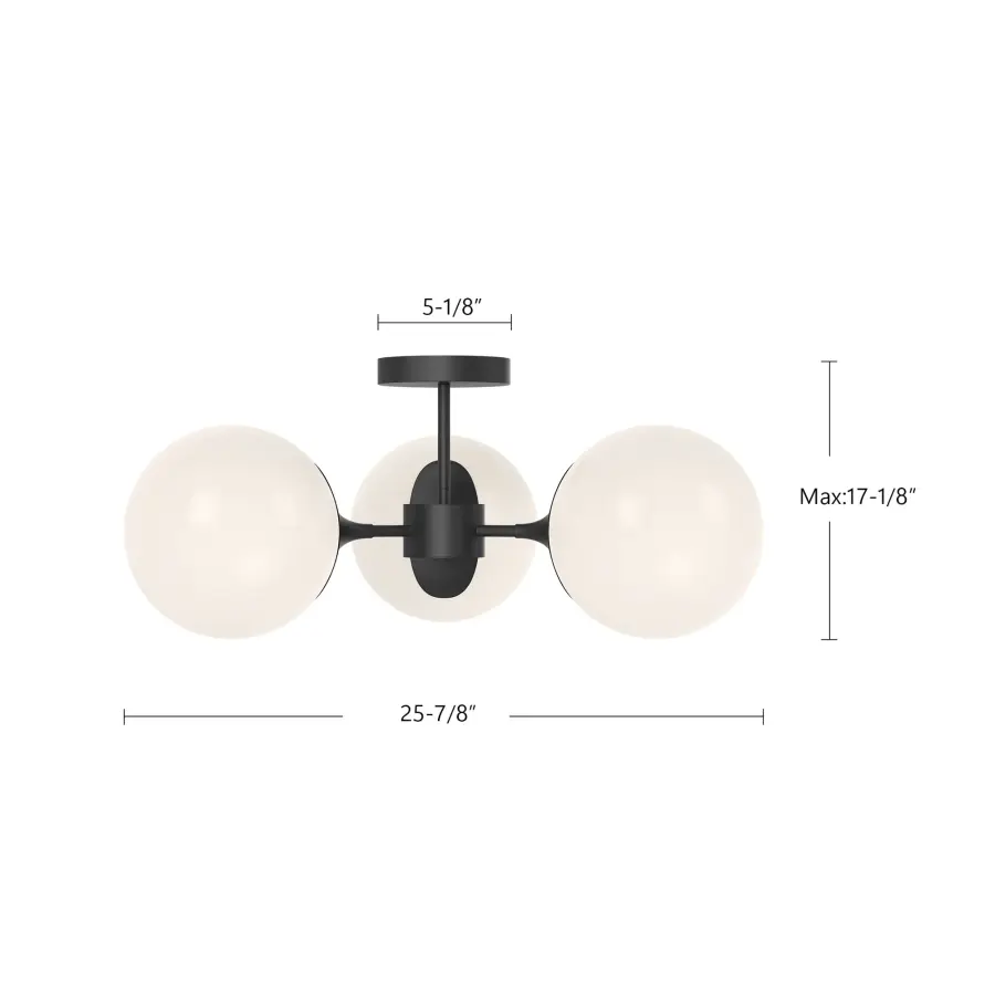 Nouveau 26-Inch Semi-Flush Mount in Aged Gold - Image 9
