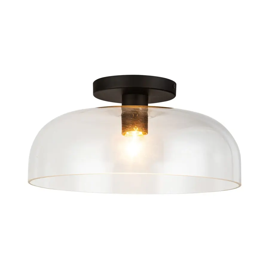 Elegant Semi-Flush with Sinuous Metal and Delicate Glass Domes - Image 1