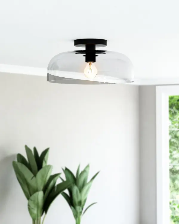 Elegant Semi-Flush with Sinuous Metal and Delicate Glass Domes - Image 3