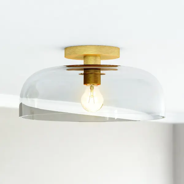 Elegant Semi-Flush with Sinuous Metal and Delicate Glass Domes - Image 4