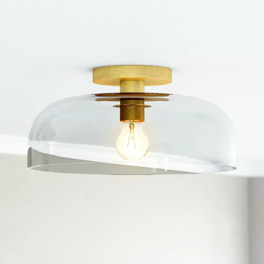 Elegant Semi-Flush with Sinuous Metal and Delicate Glass Domes - Image 4