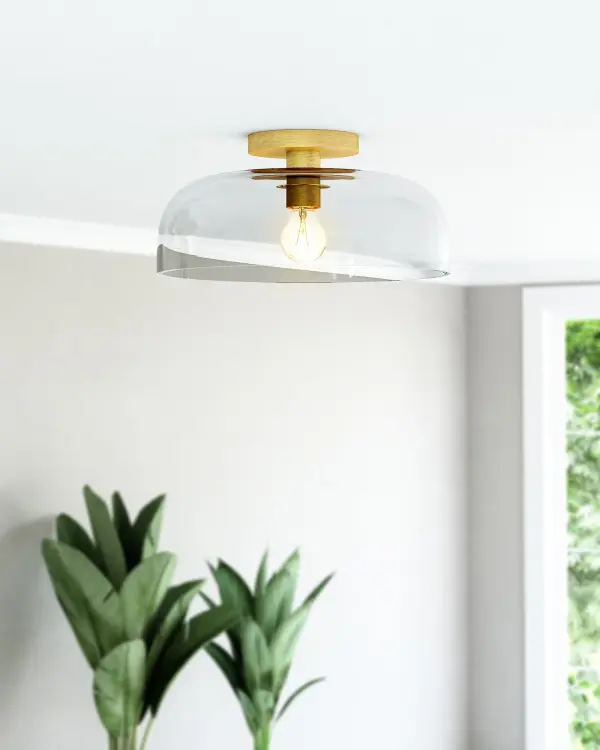 Elegant Semi-Flush with Sinuous Metal and Delicate Glass Domes - Image 5