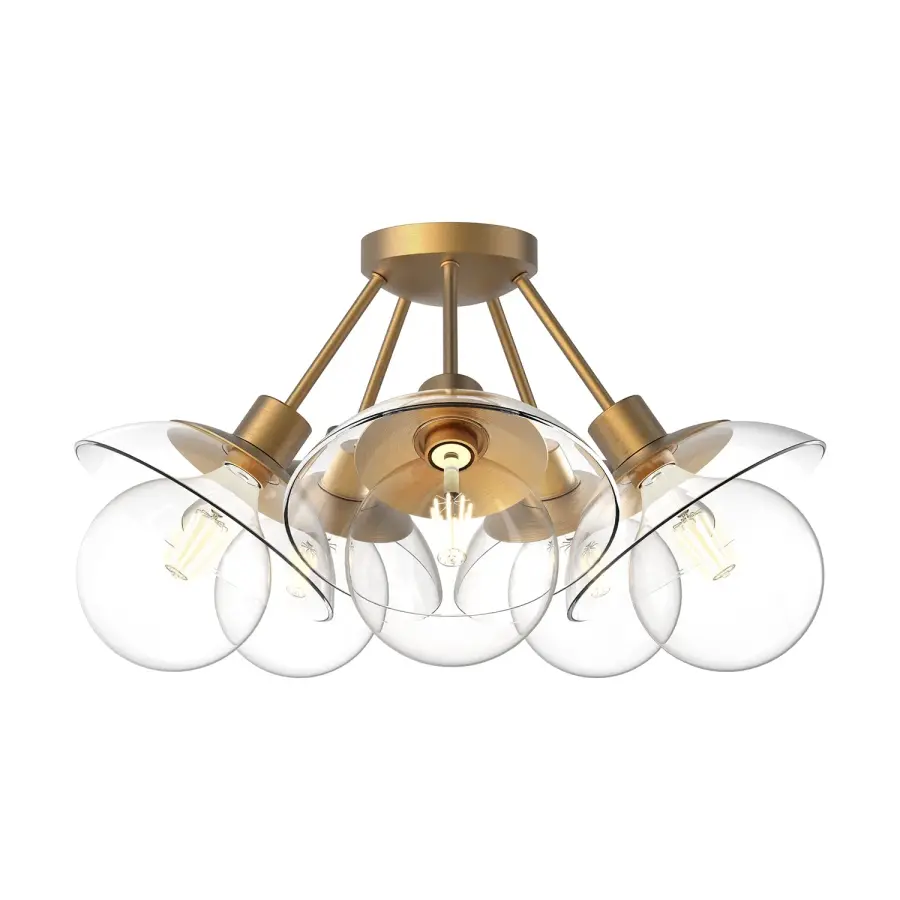 Mid-Century Sputnik Design with Modern Glass Petal Accents - Image 1