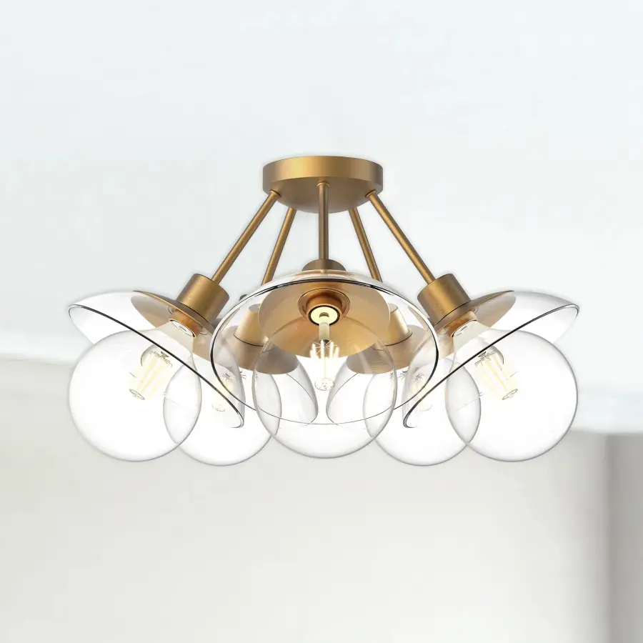Mid-Century Sputnik Design with Modern Glass Petal Accents - Image 2