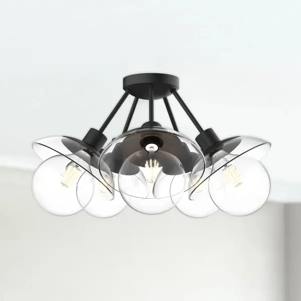 Mid-Century Sputnik Design with Modern Glass Petal Accents - Image 3