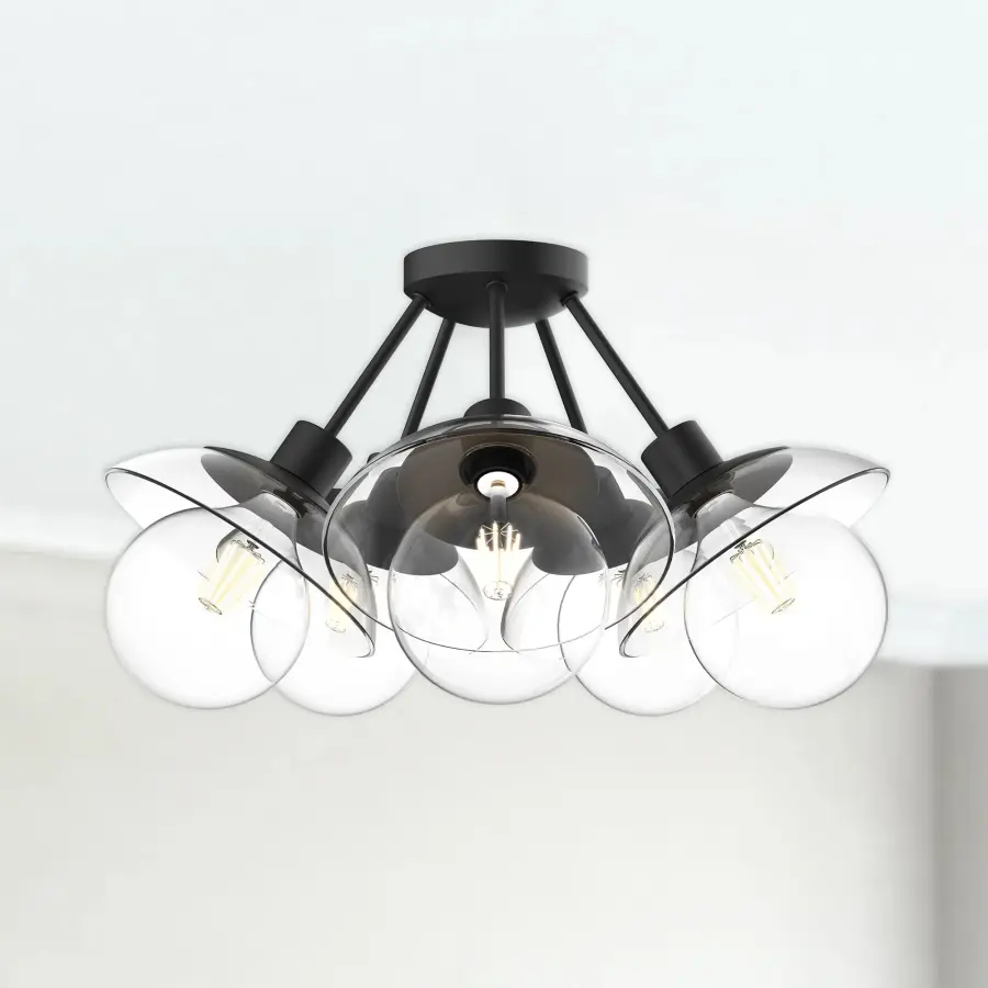 Mid-Century Sputnik Design with Modern Glass Petal Accents - Image 3