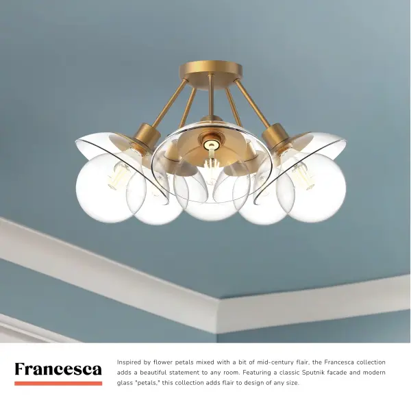 Mid-Century Sputnik Design with Modern Glass Petal Accents - Image 5