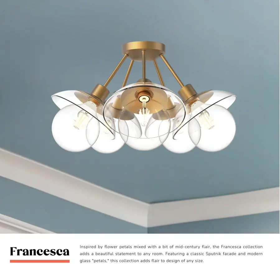 Mid-Century Sputnik Design with Modern Glass Petal Accents - Image 5