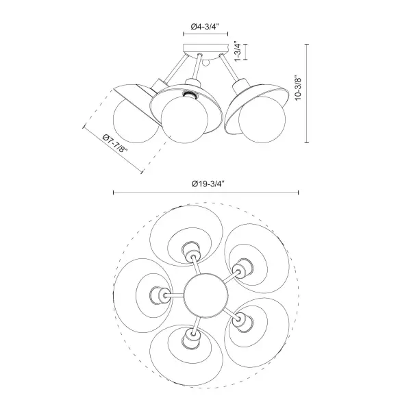 Mid-Century Sputnik Design with Modern Glass Petal Accents - Image 8